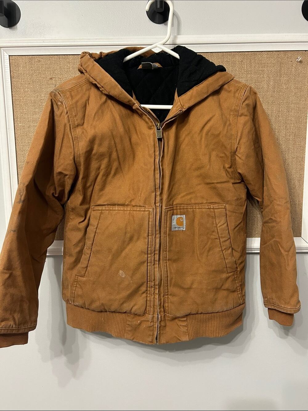 Carhartt Kids' Brown Hooded Canvas Jacket